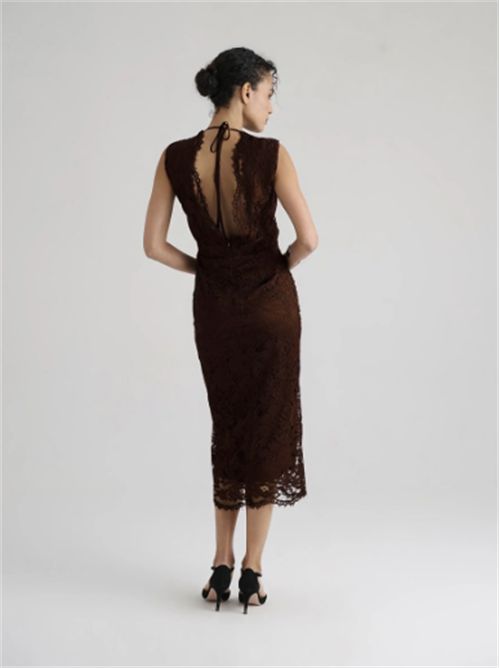 Abito midi in pizzo senza maniche Manila Grace MANILA GRACE | A144PUME009